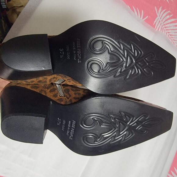 NEW Free People Brayden Western Boots Leopard Festival Cowgirl Country Women 7.5 - Picture 8 of 8